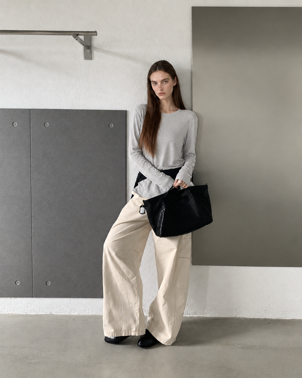 Almorie Ease Crewneck Long-Sleeve Tee - Gray - view 3 of 5
