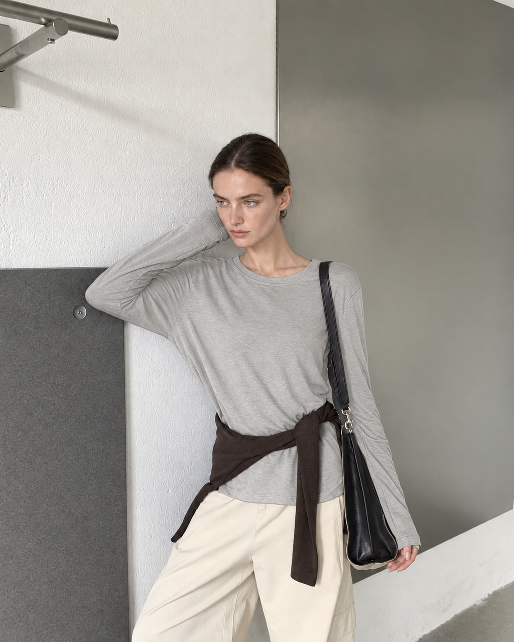 Almorie Ease Crewneck Long-Sleeve Tee - Gray - view 5 of 5