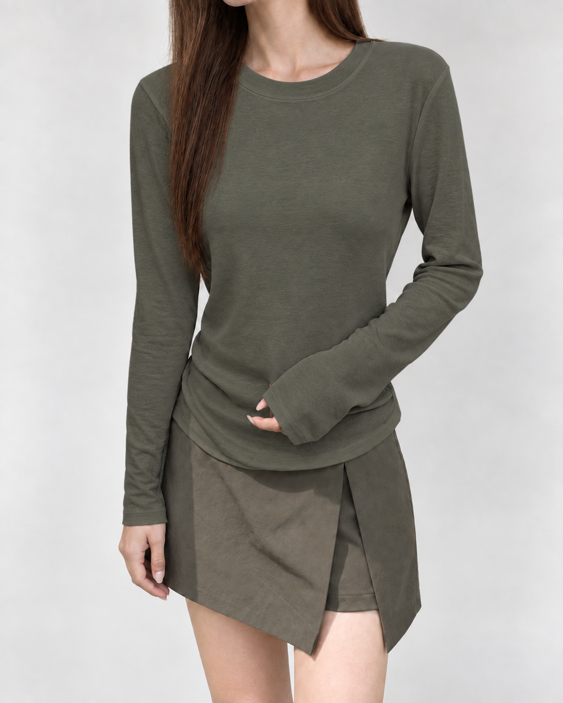 Almorie Contour Long-Sleeve Tee - Army Green - view 1 of 5
