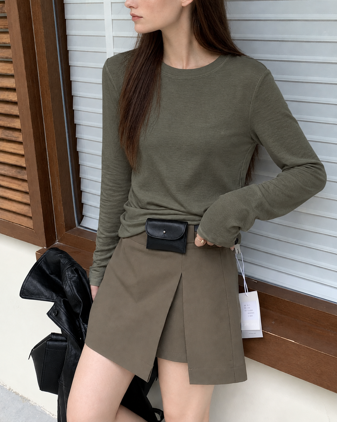 Almorie Contour Long-Sleeve Tee - Army Green - view 2 of 5