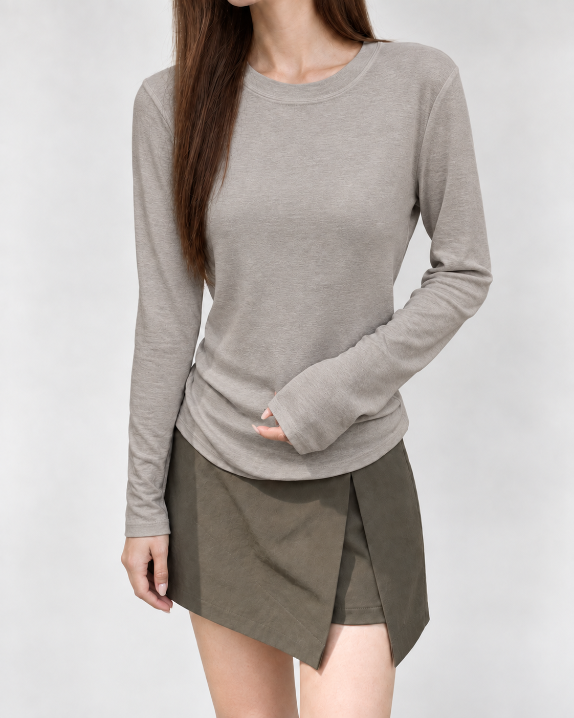 Almorie Contour Long-Sleeve Tee - Brown - view 1 of 5