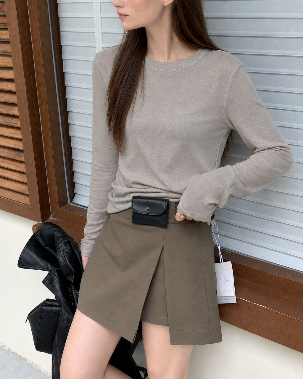 Almorie Contour Long-Sleeve Tee - Brown - view 2 of 5