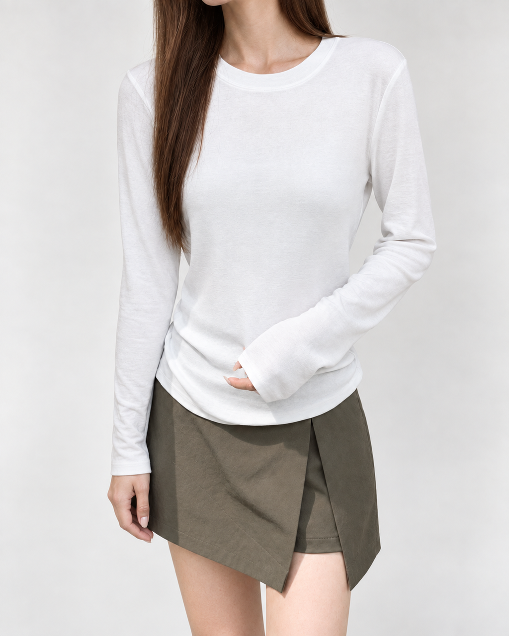 Almorie Contour Long-Sleeve Tee - White - view 1 of 5