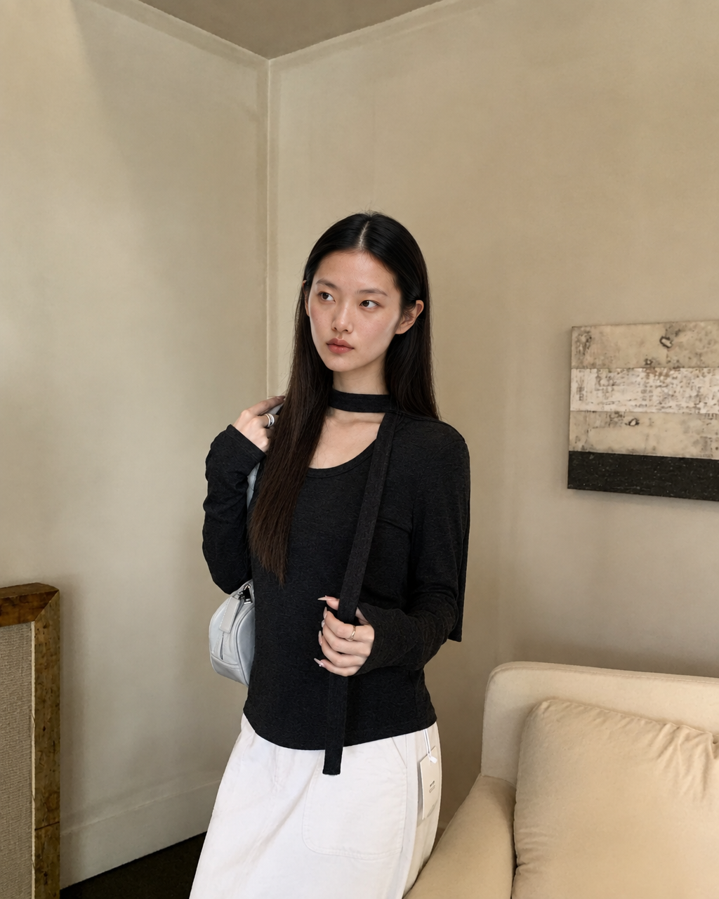 Almorie Layered Halter U-Neck Top - Black - view 5 of 5