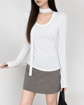 Almorie Layered Halter U-Neck Top - White - view 1 of 5