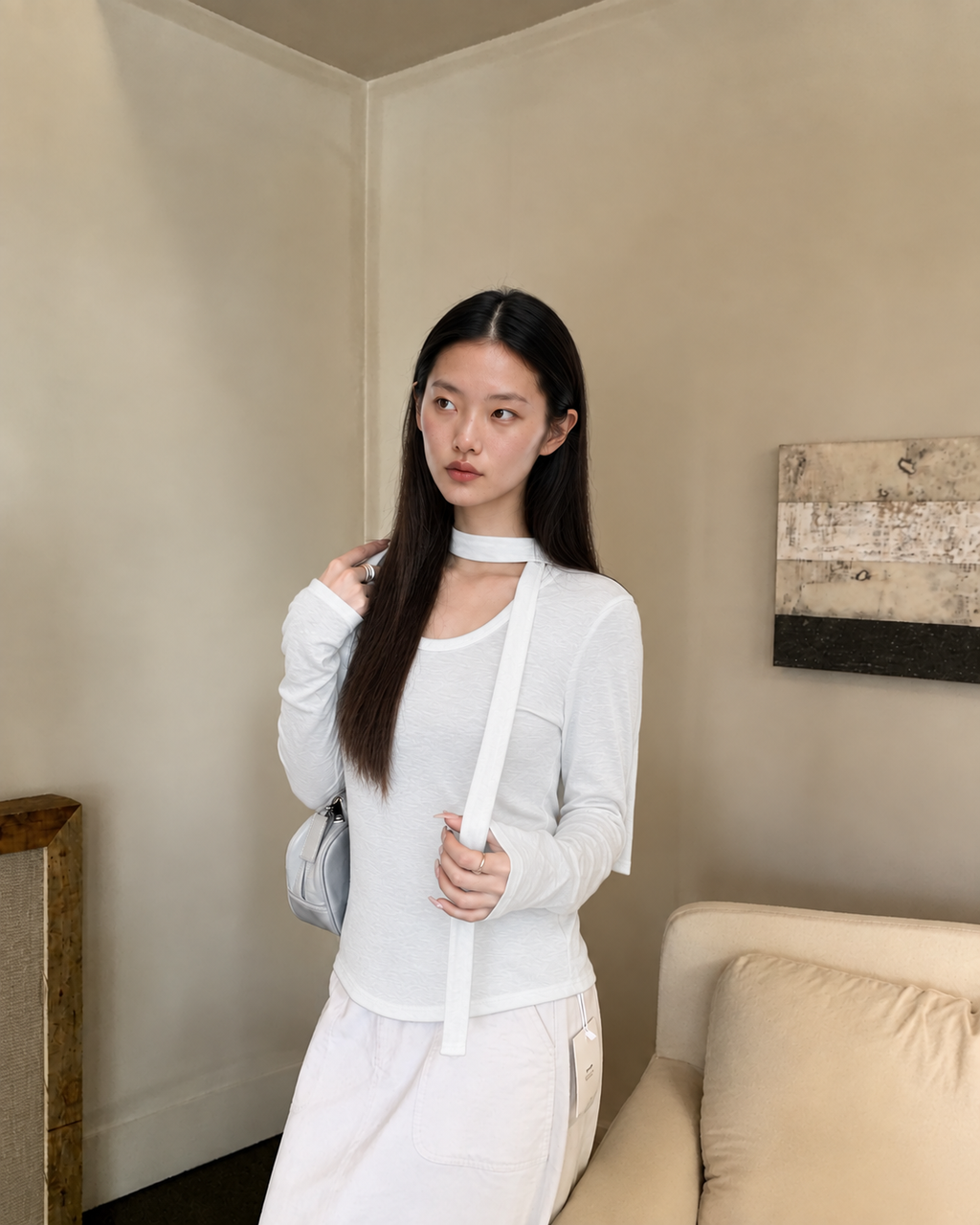 Almorie Layered Halter U-Neck Top - White - view 5 of 5