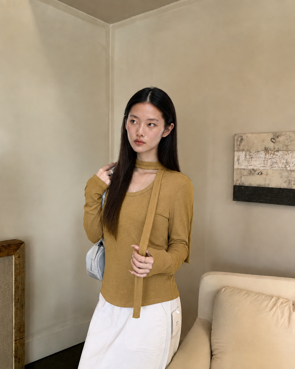 Almorie Layered Halter U-Neck Top - Yellow - view 5 of 5