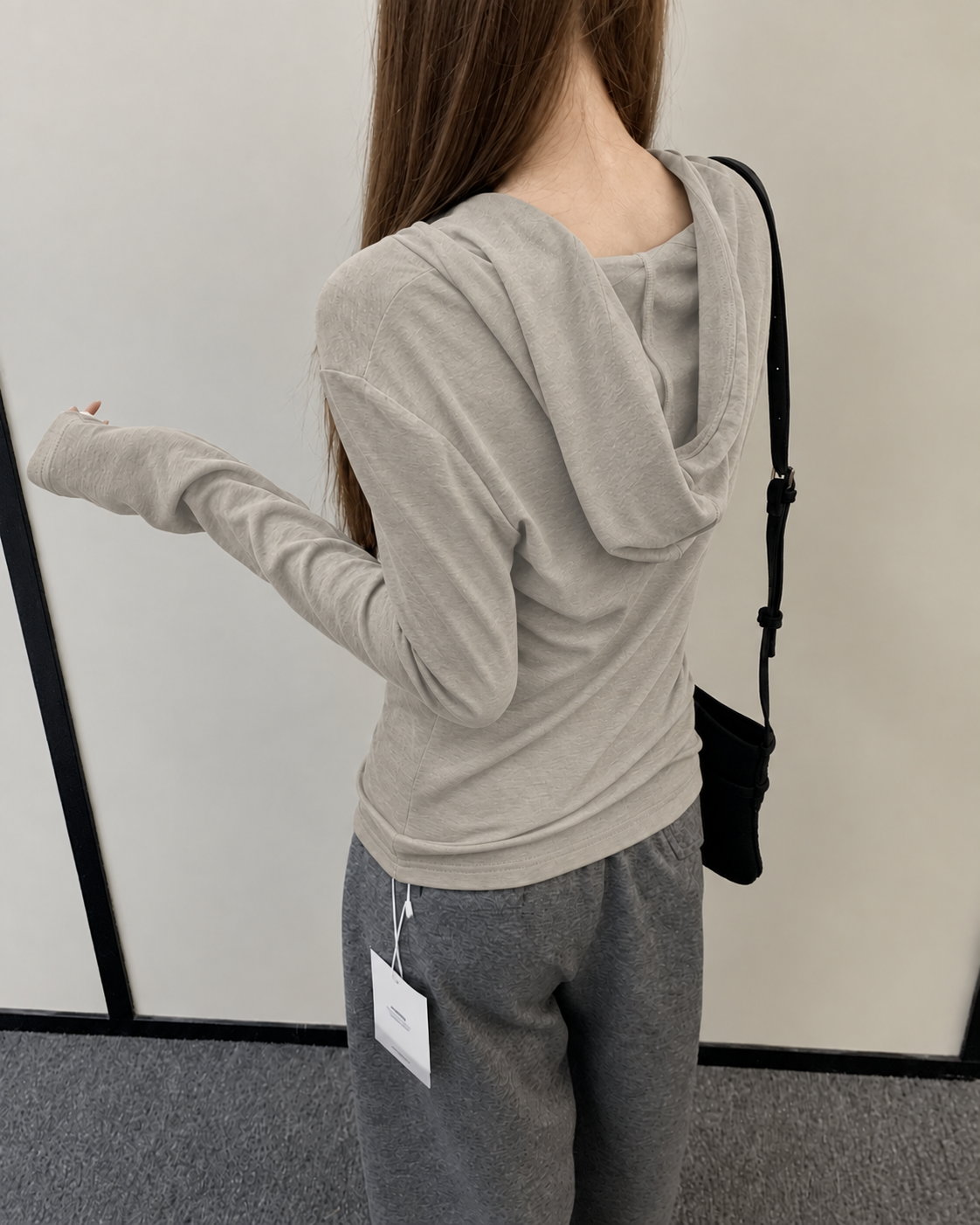 Almorie Hooded Henley Long-Sleeve Tee - Brown - view 5 of 5