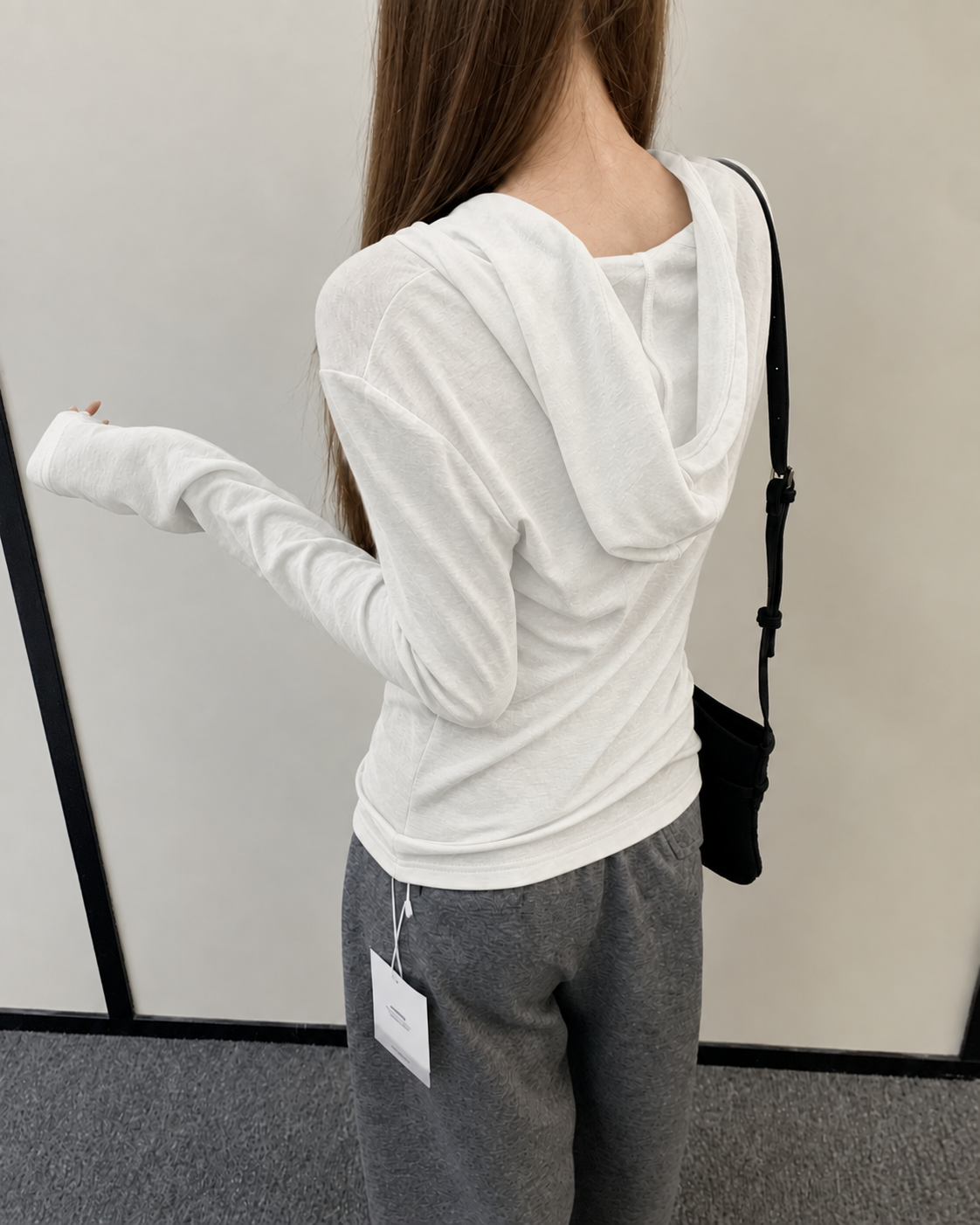 Almorie Hooded Henley Long-Sleeve Tee - White - view 5 of 5
