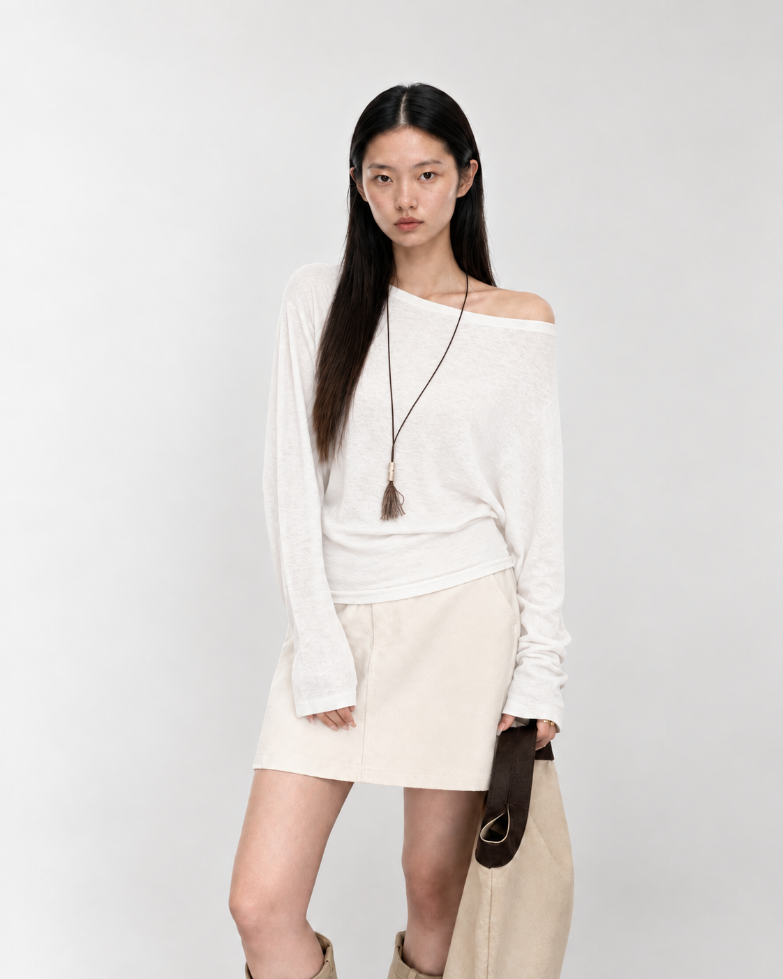 Almorie Off-Shoulder Long-Sleeve Top - White - view 1 of 5