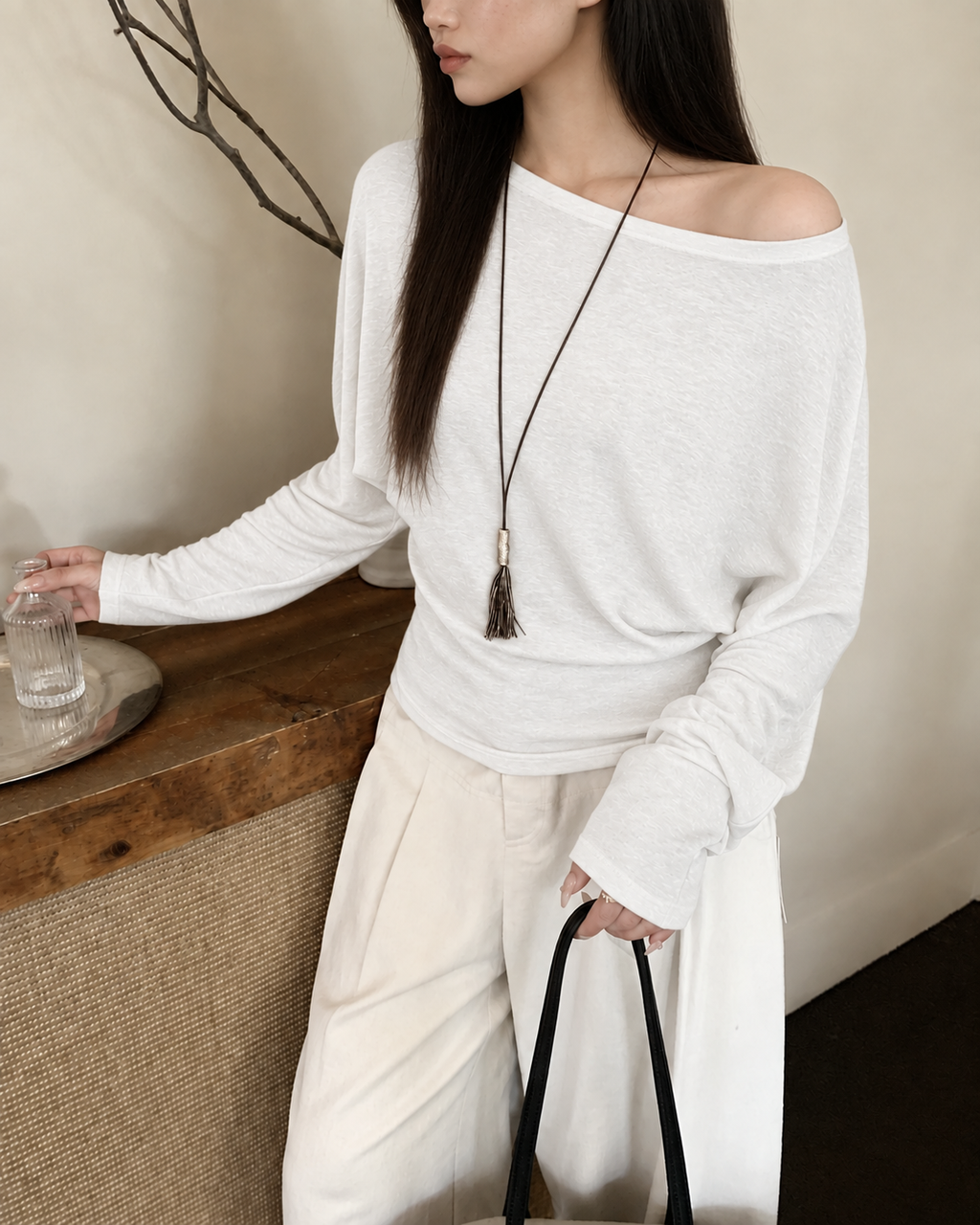 Almorie Off-Shoulder Long-Sleeve Top - White - view 3 of 5