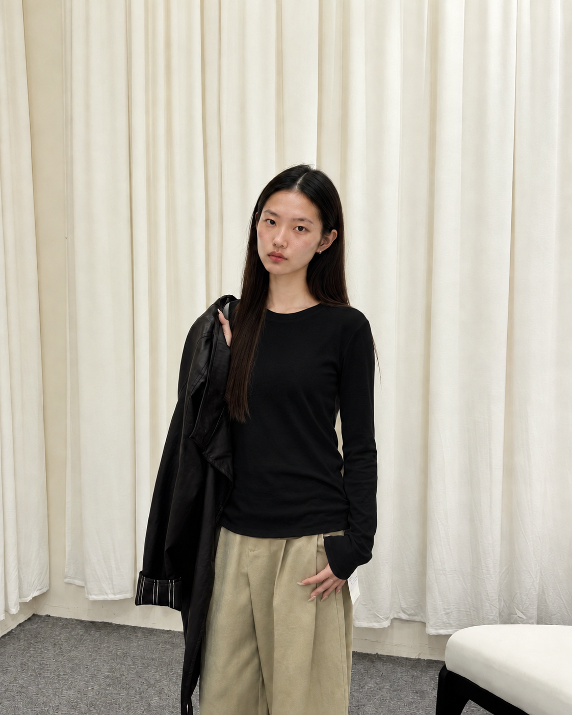 Almorie Essential Crewneck Long-Sleeve Tee - Black - view 5 of 5