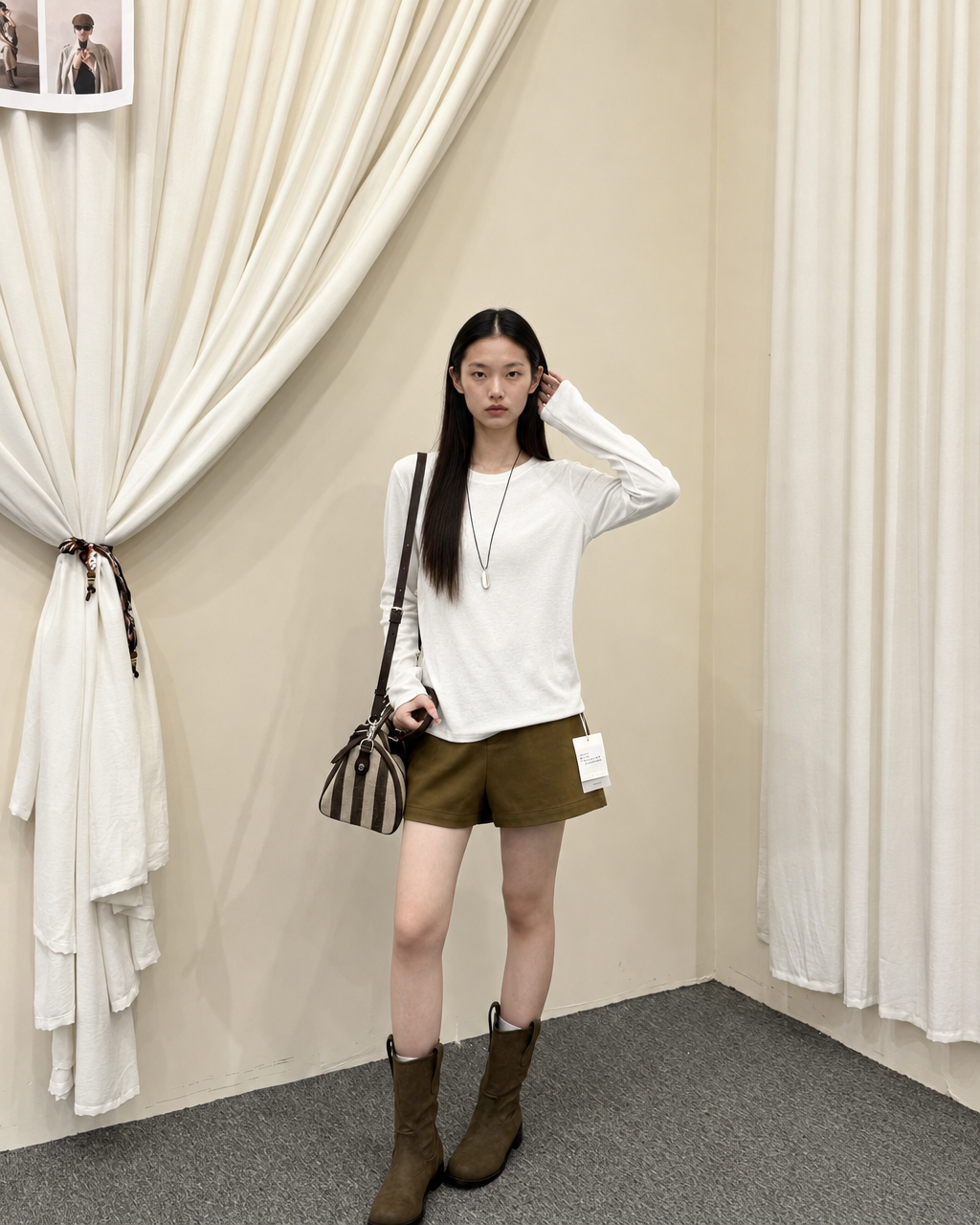 Almorie Essential Crewneck Long-Sleeve Tee - White - view 4 of 5