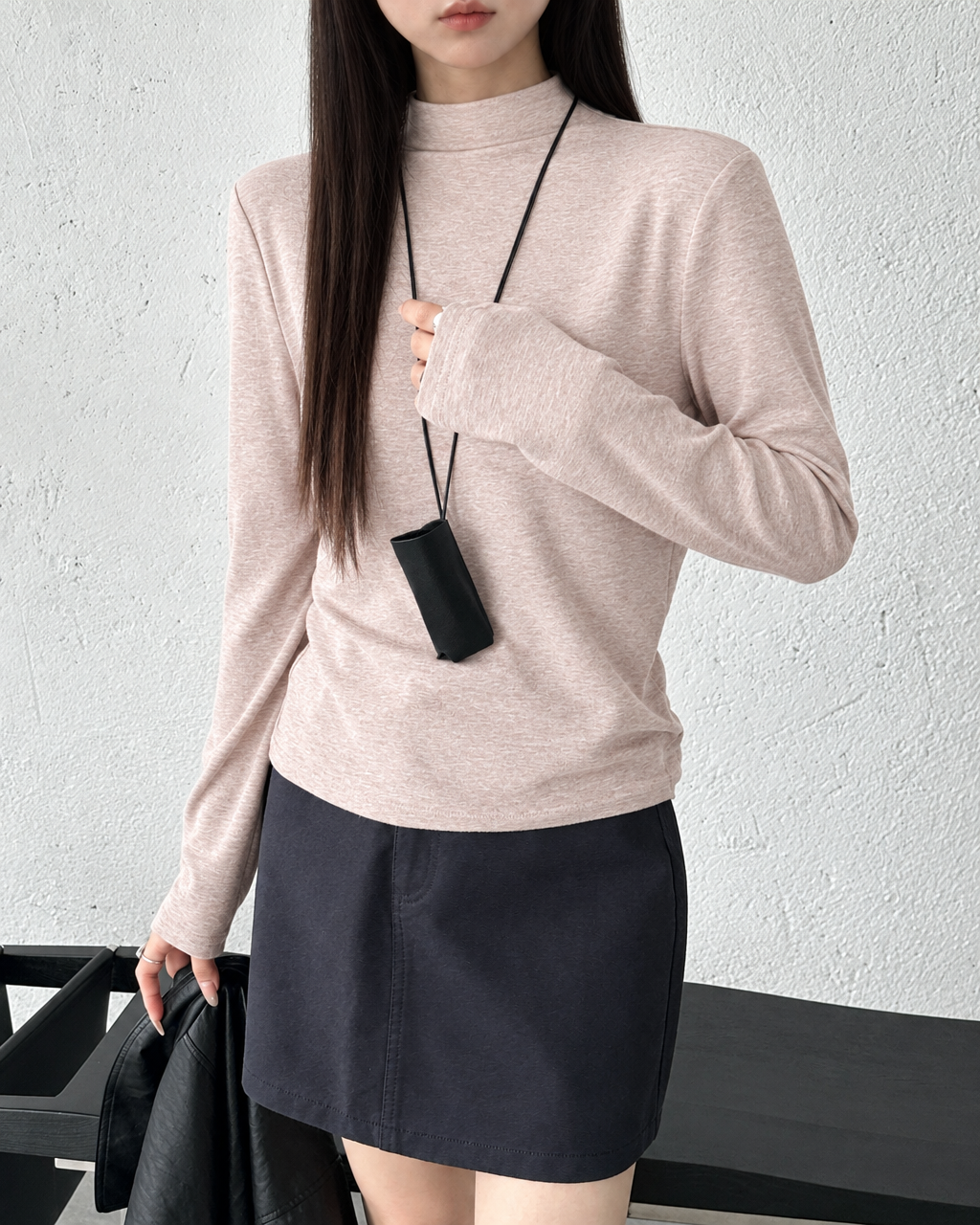 Almorie Soft Mock-Neck Long-Sleeve Tee - Pink - view 3 of 5