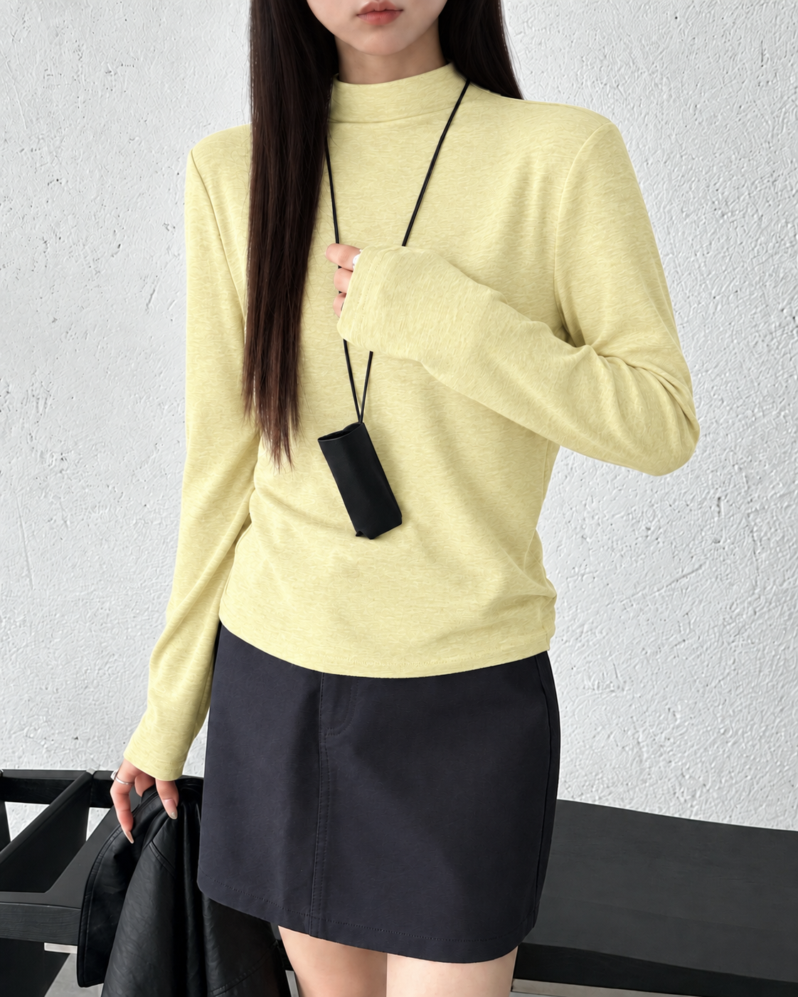 Almorie Soft Mock-Neck Long-Sleeve Tee - Yellow - view 3 of 5