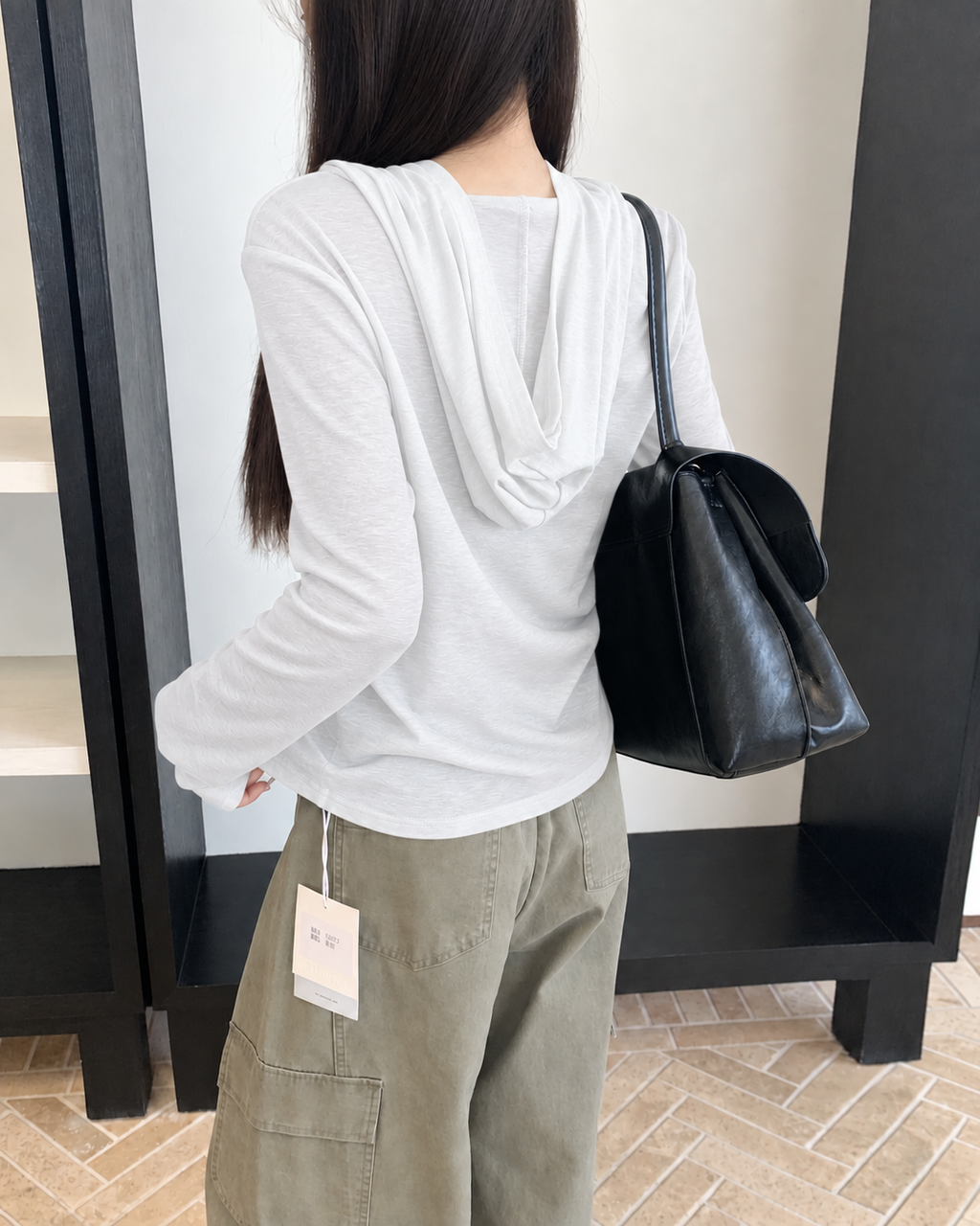 Almorie Half-Zip Curved-Hem Top - White - view 4 of 5
