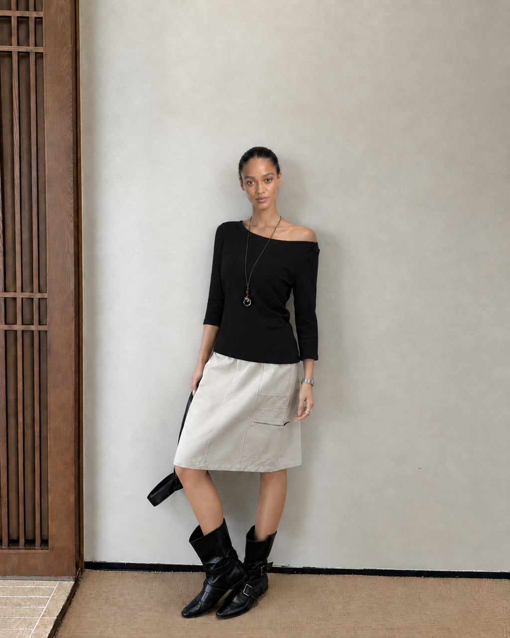 Almorie Pendant Off-Shoulder Top - Black - view 5 of 5