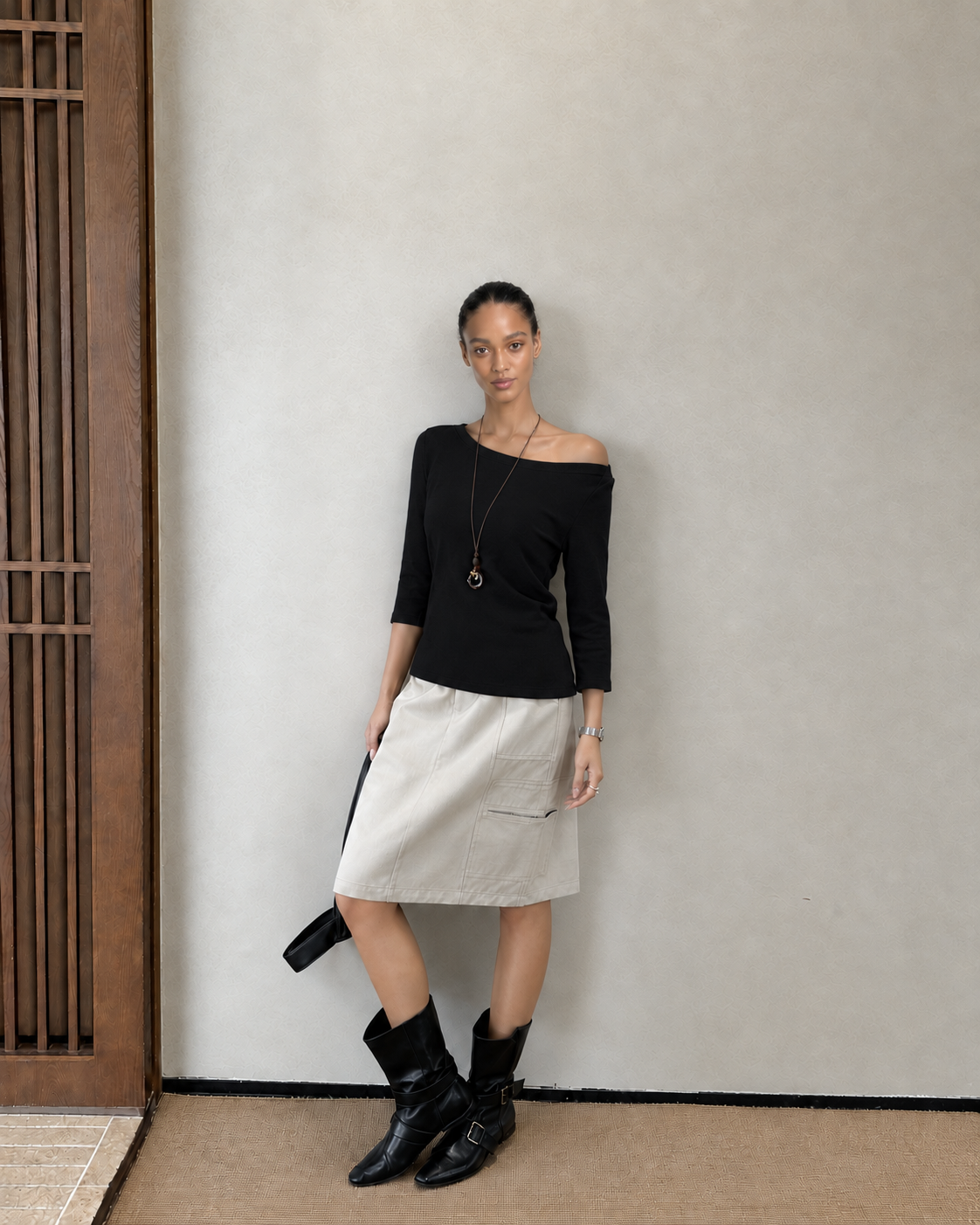Almorie Pendant Off-Shoulder Top - Black - view 5 of 5