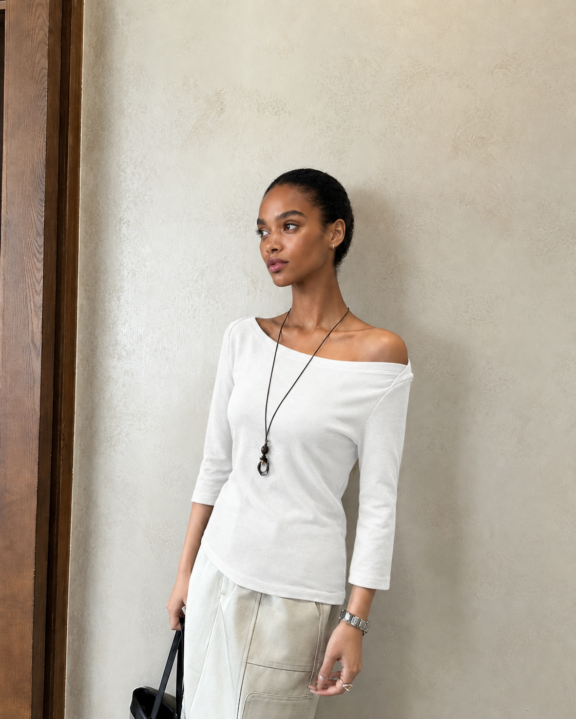 Almorie Pendant Off-Shoulder Top - White - view 4 of 5